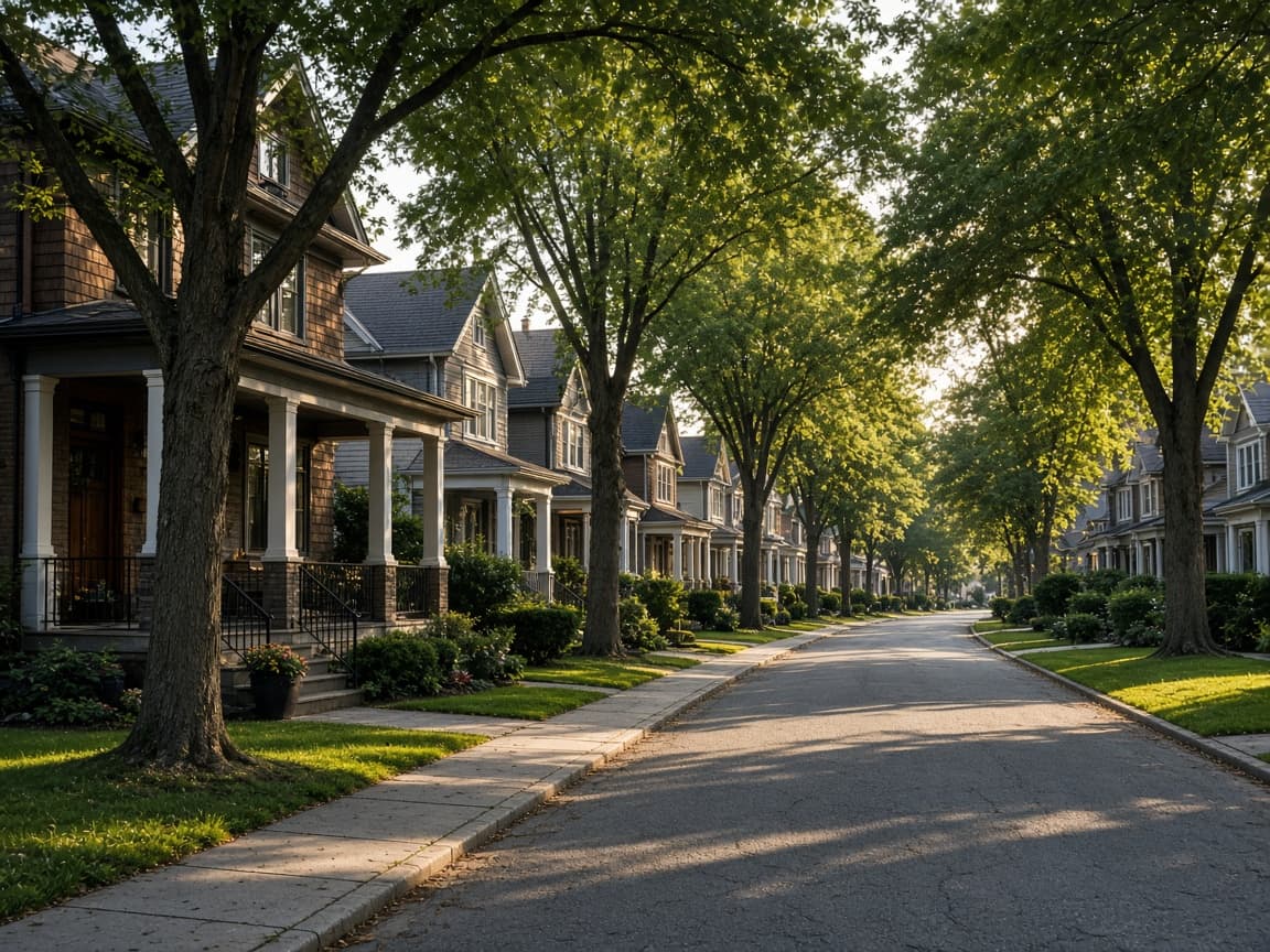 Tree-lined residential street in Ontario